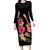 Ukulele mix Polynesian Flower Family Matching Long Sleeve Bodycon Dress and Hawaiian Shirt Hawaiian Tribal Pattern