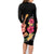 Ukulele mix Polynesian Flower Family Matching Long Sleeve Bodycon Dress and Hawaiian Shirt Hawaiian Tribal Pattern