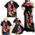 Ukulele mix Polynesian Flower Family Matching Off Shoulder Maxi Dress and Hawaiian Shirt Hawaiian Tribal Pattern