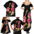 Ukulele mix Polynesian Flower Family Matching Summer Maxi Dress and Hawaiian Shirt Hawaiian Tribal Pattern