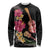 Ukulele mix Polynesian Flower Long Sleeve Shirt Hawaiian Tribal Pattern