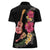 Ukulele mix Polynesian Flower Women Polo Shirt Hawaiian Tribal Pattern