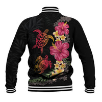 Hawaiian Flower and Tribal Turtle Baseball Jacket Colorful Style LT03 - Polynesian Pride