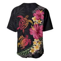 Hawaiian Flower and Tribal Turtle Baseball Jersey Colorful Style