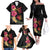 Hawaiian Flower and Tribal Turtle Family Matching Off The Shoulder Long Sleeve Dress and Hawaiian Shirt Colorful Style