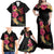 Hawaiian Flower and Tribal Turtle Family Matching Off Shoulder Maxi Dress and Hawaiian Shirt Colorful Style