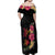 Hawaiian Flower and Tribal Turtle Family Matching Off Shoulder Maxi Dress and Hawaiian Shirt Colorful Style