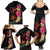 Hawaiian Flower and Tribal Turtle Family Matching Summer Maxi Dress and Hawaiian Shirt Colorful Style