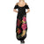 Hawaiian Flower and Tribal Turtle Family Matching Summer Maxi Dress and Hawaiian Shirt Colorful Style