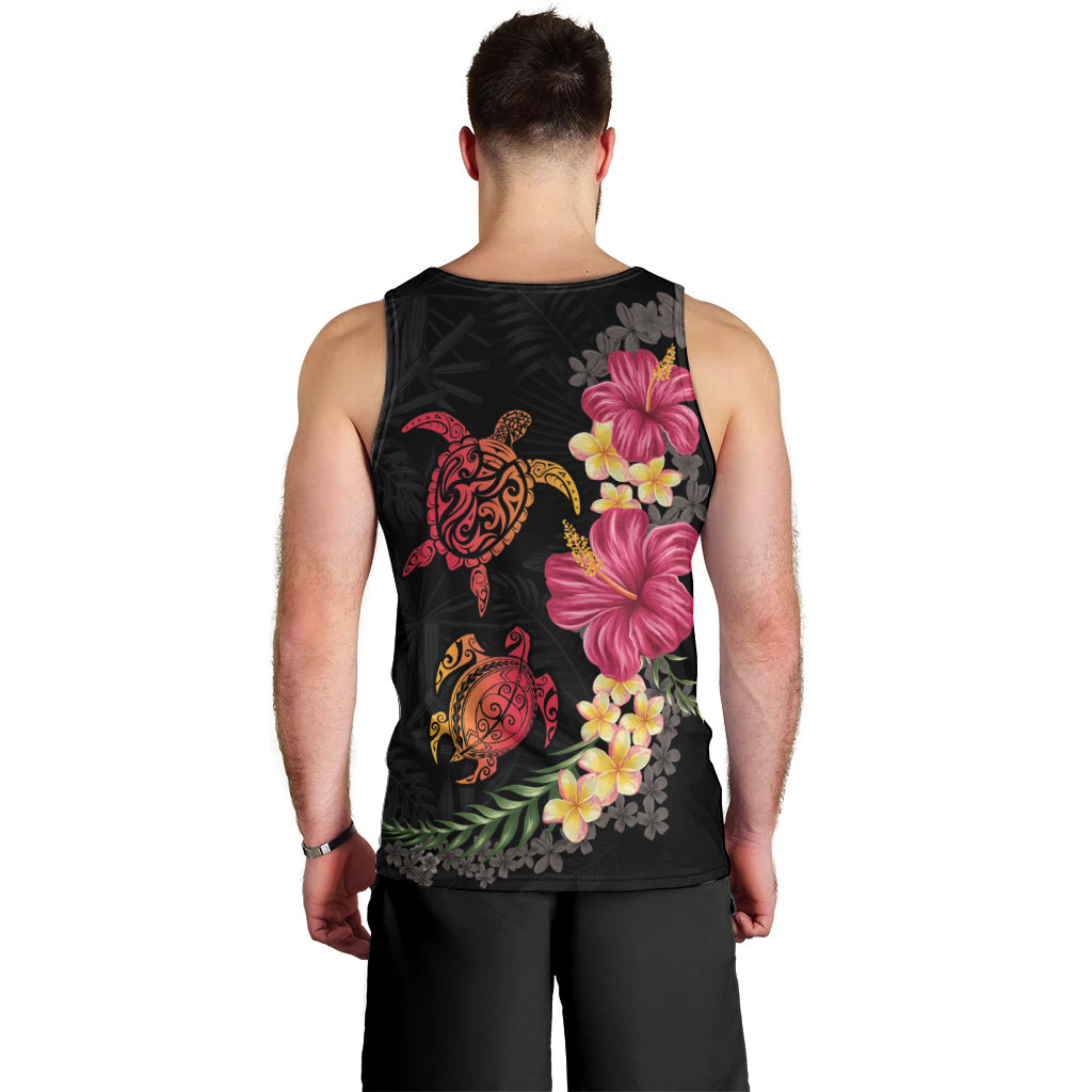 Hawaiian Flower and Tribal Turtle Men Tank Top Colorful Style LT03 - Polynesian Pride