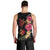 Hawaiian Flower and Tribal Turtle Men Tank Top Colorful Style