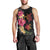 Hawaiian Flower and Tribal Turtle Men Tank Top Colorful Style