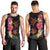 Hawaiian Flower and Tribal Turtle Men Tank Top Colorful Style