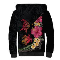 Hawaiian Flower and Tribal Turtle Sherpa Hoodie Colorful Style LT03 - Polynesian Pride