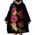 Hawaiian Flower and Tribal Turtle Wearable Blanket Hoodie Colorful Style