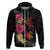 Hawaiian Flower and Tribal Turtle Zip Hoodie Colorful Style