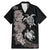 Hawaiian Flower and Tribal Turtle Family Matching Mermaid Dress and Hawaiian Shirt Grayscale Mode