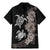 Hawaiian Flower and Tribal Turtle Family Matching Mermaid Dress and Hawaiian Shirt Grayscale Mode