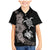 Hawaiian Flower and Tribal Turtle Family Matching Mermaid Dress and Hawaiian Shirt Grayscale Mode