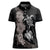 Hawaiian Flower and Tribal Turtle Women Polo Shirt Grayscale Mode