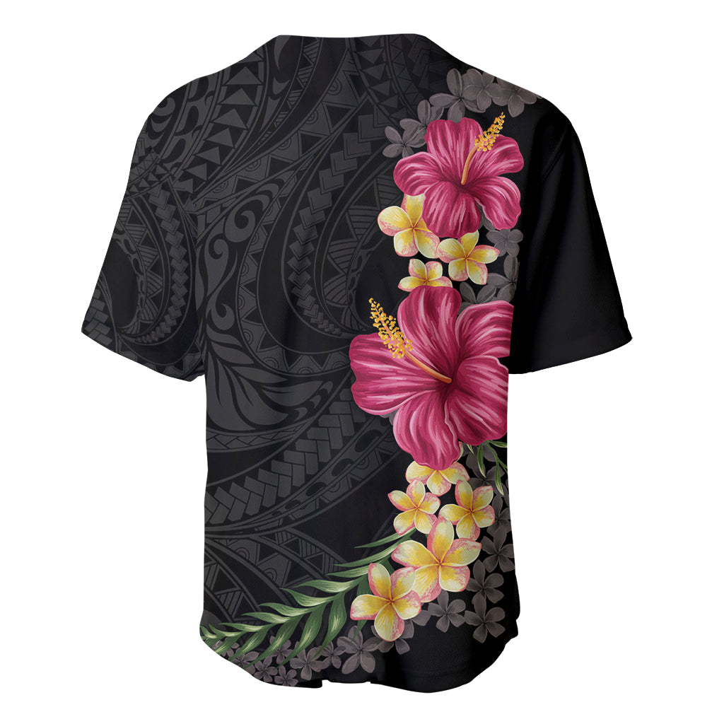 Hawaiian Plumeria and Hibiscus Baseball Jersey Colorful Style