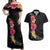 Hawaiian Plumeria and Hibiscus Couples Matching Off Shoulder Maxi Dress and Hawaiian Shirt Colorful Style