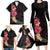 Hawaiian Plumeria and Hibiscus Family Matching Long Sleeve Bodycon Dress and Hawaiian Shirt Colorful Style