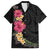 Hawaiian Plumeria and Hibiscus Family Matching Long Sleeve Bodycon Dress and Hawaiian Shirt Colorful Style