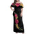 Hawaiian Plumeria and Hibiscus Family Matching Off Shoulder Maxi Dress and Hawaiian Shirt Colorful Style