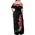 Hawaiian Plumeria and Hibiscus Family Matching Off Shoulder Maxi Dress and Hawaiian Shirt Colorful Style