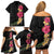 Hawaiian Plumeria and Hibiscus Family Matching Off Shoulder Short Dress and Hawaiian Shirt Colorful Style