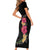 Hawaiian Plumeria and Hibiscus Family Matching Short Sleeve Bodycon Dress and Hawaiian Shirt Colorful Style