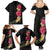 Hawaiian Plumeria and Hibiscus Family Matching Summer Maxi Dress and Hawaiian Shirt Colorful Style