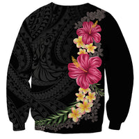 Hawaiian Plumeria and Hibiscus Sweatshirt Colorful Style
