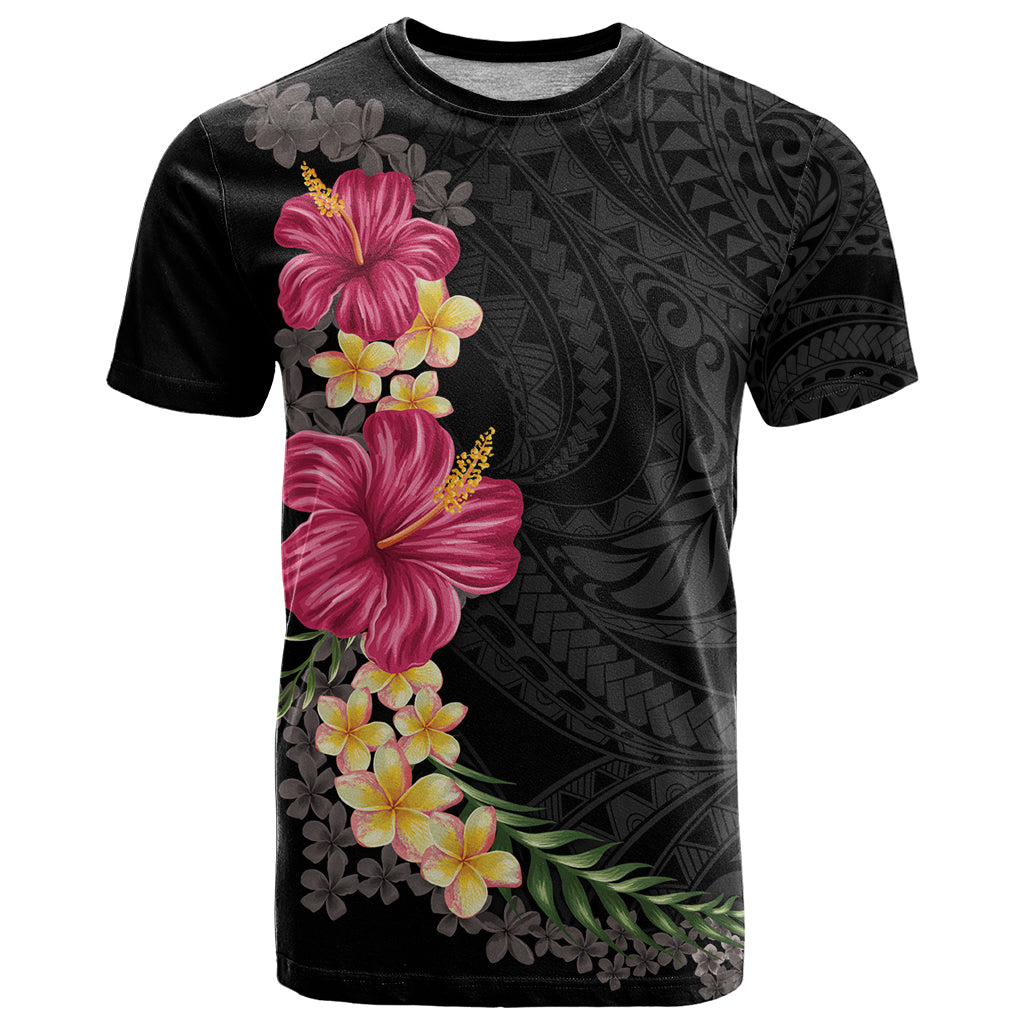 Hawaiian Plumeria and Hibiscus T Shirt Colorful Style