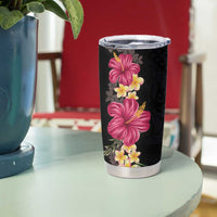 Hawaiian Plumeria and Hibiscus Tumbler Cup Colorful Style
