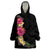 Hawaiian Plumeria and Hibiscus Wearable Blanket Hoodie Colorful Style