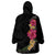 Hawaiian Plumeria and Hibiscus Wearable Blanket Hoodie Colorful Style