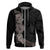 Hawaiian Plumeria and Hibiscus Hoodie Grayscale Mode