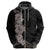 Hawaiian Plumeria and Hibiscus Zip Hoodie Grayscale Mode