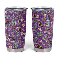 Hawaiian Island Shapes-Iconic Landscape Tumbler Cup with Plumeria and Palaka Purple Color