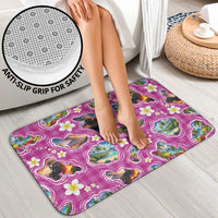Hawaiian Island Shapes-Iconic Landscape Bathroom Set with Plumeria and Palaka Pink Color LT03 - Polynesian Pride