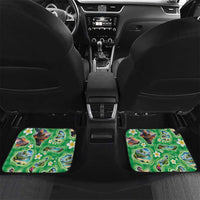 Hawaii Map with Plumeria Flower and Palaka Pattern Car Mats Tropical Island Green Design LT03 Set 2pcs - Back Green - Polynesian Pride