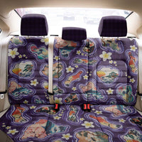 Hawaii Islands Map Design with Japanese Landscape Back Car Seat Cover Hawaiian Japan Fusion Art Purple Color