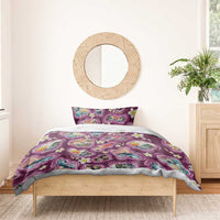 Hawaii Islands Map Design with Japanese Landscape Bedding Set Hawaiian Japan Fusion Art Pink Color LT03 - Polynesian Pride