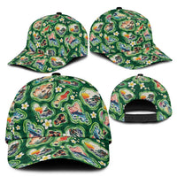 Hawaiian and Japanese Culture Together Classic Cap Hawaiian Island Shapes with Japanese Landscape Green Color