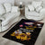 American Samoa Fue and Kava Bowl Area Rug Plumeria and Polynesian Pattern