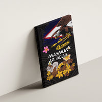 American Samoa Fue and Kava Bowl Canvas Wall Art Plumeria and Polynesian Pattern LT03 - Polynesian Pride