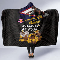American Samoa Fue and Kava Bowl Hooded Blanket Plumeria and Polynesian Pattern LT03 - Polynesian Pride