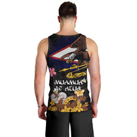 American Samoa Fue and Kava Bowl Men Tank Top Plumeria and Polynesian Pattern LT03 - Polynesian Pride